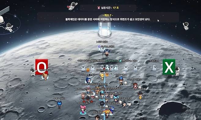 업비트 ‘두니버스 페스타’에서는 디지털 금융 및 블록체인 교육 내용을 바탕으로 OX퀴즈가 진행됐다. 사진=업비트