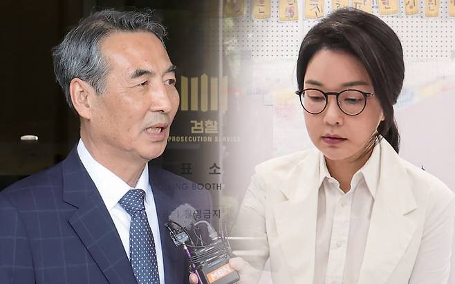 김건희 여사 관련 의혹을 수사하는 민중기 특별검사팀은 21일 윤석열 정부의 캄보디아 공적개발원조(ODA) 사업과 '건진법사 청탁 의혹'의 연관성을 조사하기 위해 수출입은행에 대한 압수수색에 착수했다. 사진은 민중기 특별검사(왼쪽)와 김건희 여사 ⓒ뉴시스·연합뉴스