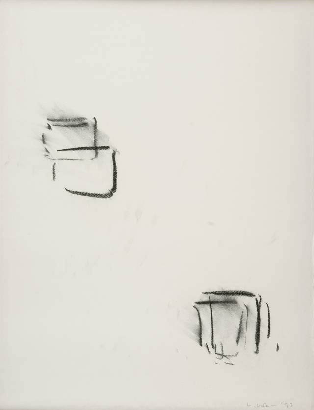 이우환, 조응, 1993, 종이에 콘테, 65x49cm (경남도립미술관 소장)