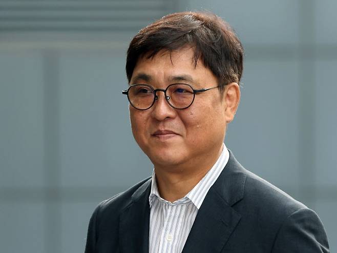 최휘영 문화체육관광부 장관 후보자가 14일 오전 서울 종로구 국립현대미술관에 마련된 인사청문회 사무실로 출근하고 있다.(사진=뉴스1).