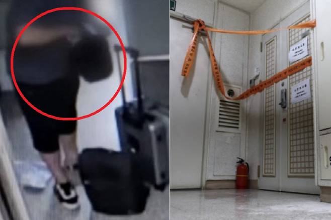 인천 송도 한 아파트에서 벌어진 총격 살해 사건의 가해자 60대 아버지는 아들의 미국 출국 전날 범행한 것으로 나타났다. (사진=YTN CCTV 화면 캡처, 연합뉴스)