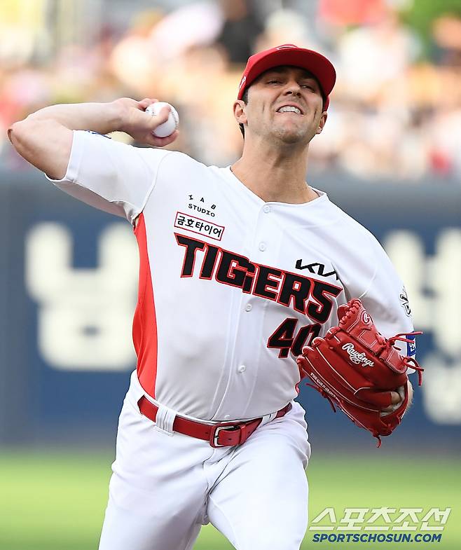 4일 광주 기아 챔피언스필드에서 열린 롯데-KIA전. KIA 선발투수 네일이 투구하고 있다. 광주=정재근 기자 cjg@sportschosun.com/2025.7.4/