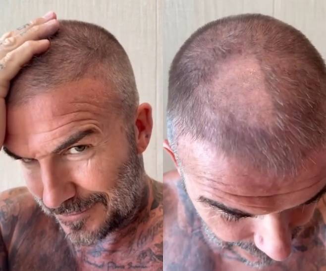 세계적인 축구 스타 데이비드 베컴(50)의 헤어스타일이 온라인상에서 화제를 모으고 있다. 사진=데이비드 베컴 SNS 캡쳐