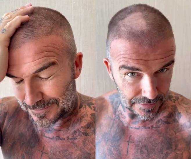 세계적인 축구 스타 데이비드 베컴(50)의 헤어스타일이 온라인상에서 화제를 모으고 있다. 사진=데이비드 베컴 SNS 캡쳐