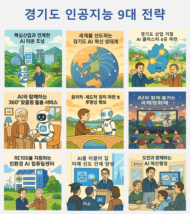 경기도 AI(인공지능) 9대 전략. 경기도 제공