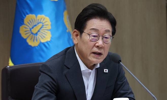 이재명 대통령이 22일 서울 용산구 대통령실에서 국무회의를 주재하고 있다. 대통령실사진기자단