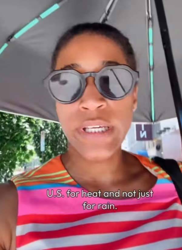 미국에서 자외선 차단용 양산에 관해 관심이 커지고 있다./사진=틱톡 캡처