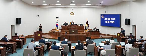 22일 열린 제341회 하남시의회 임시회 제1차 본회의. [사진=하남시의회]