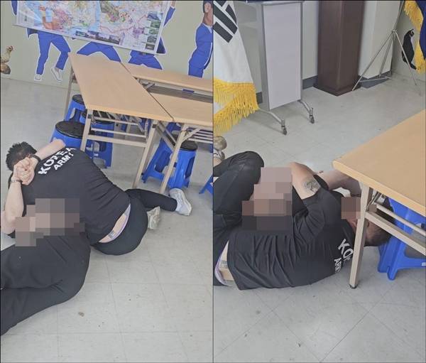 ▲ 14일 발생한 폭행 사건 현장을 담은 영상. 영상=박희범 기자 제공.