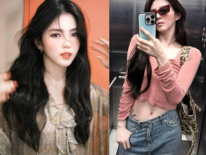 한소희가 플라워 여신과 힙한 스트릿걸을 오가는 극과 극 일상룩으로 반전 매력을 뽐냈다.사진=한소희 SNS