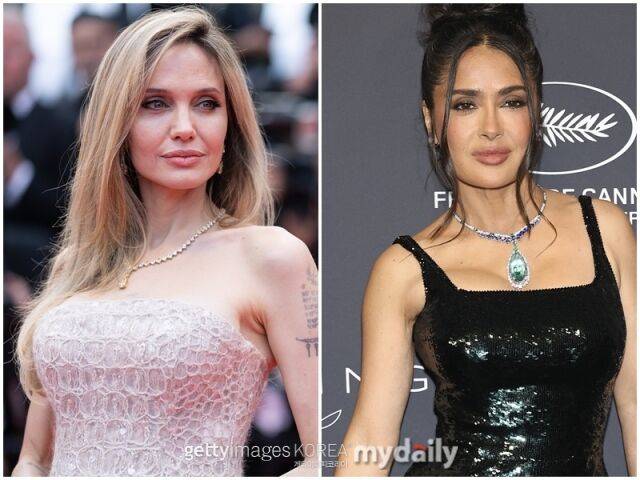 안젤리나 졸리,셀마 헤이엑./게티이미지코리아