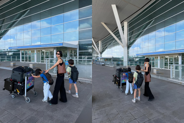 방송인 김나영이 두 아들과 떠난 근황을 전했다. / 김나영 인스타그램 캡처