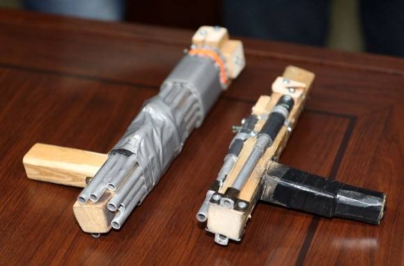 2016년 오패산터널 총격사건에 사용된 사제총. 연합뉴스