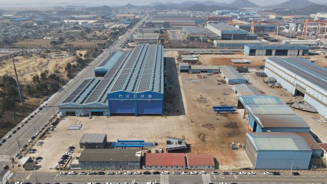 전남 영암군에 위치한 현대힘스 대불4공장(선박블록·항만크레인 제조) 전경. 사진 제공=현대힘스