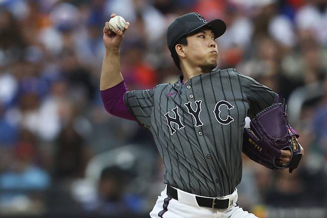 뉴욕 메츠 센가 고다이가 22일 LA 에인절스전에서 투구하고 있다. AP연합뉴스