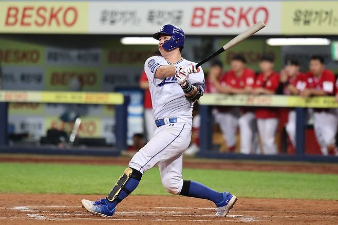 ▲ 3안타 4타점 대활약을 펼친 강민호 ⓒ삼성라이온즈