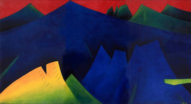민경갑, 산, 1993, 종이에 수묵담채, 196.5x355.2cm