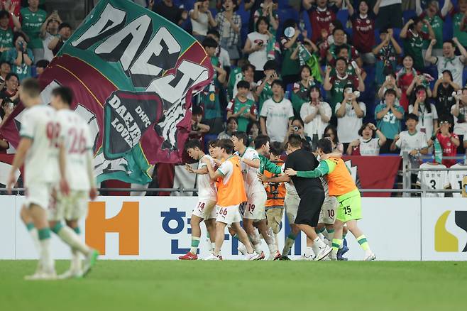 문수축구경기장/ K리그1/ 울산HDFC vs 대전하나시티즌/ 대전 김준범 득점/ 골 세레머니/ 사진 김정수