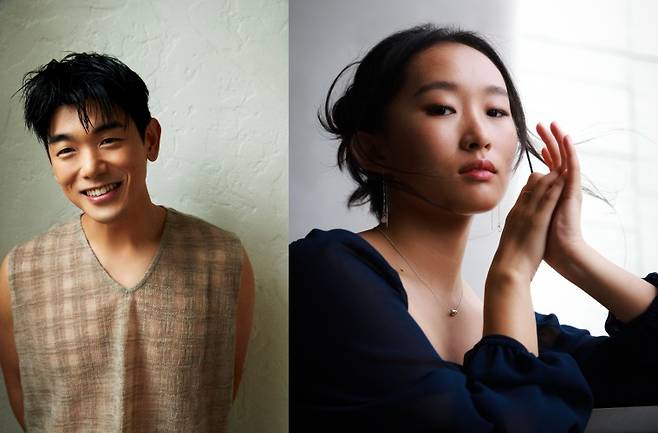 가수 에릭남(왼쪽), ‘케이팝 데몬 헌터스’에서 헌트릭스의 막내 ‘조이’를 연기한 유지영.사진= Amir Shafii /Kigon Kwak