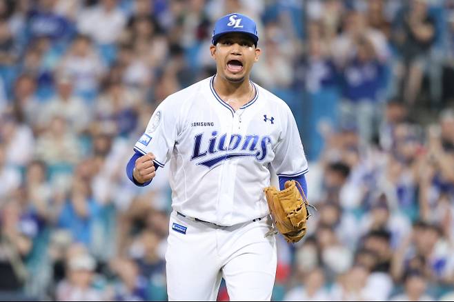 23일 대구 SSG전에서 7이닝 무실점 쾌투한 가라비토. 삼성 제공