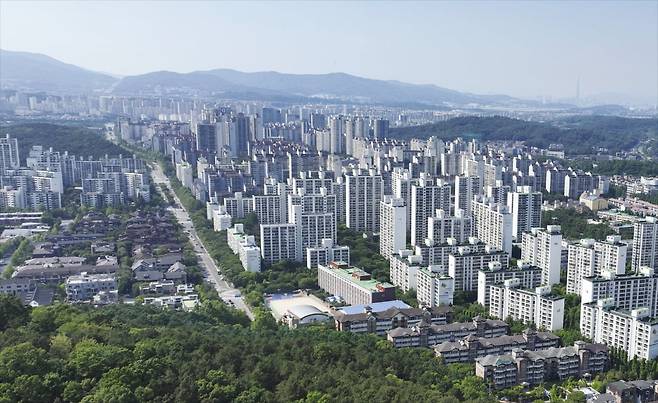 수도권 1기 신도시 재건축과 관련해 관심을 끌고 있는 경기 성남시 분당구 시범 아파트 일대 전경. 한경DB