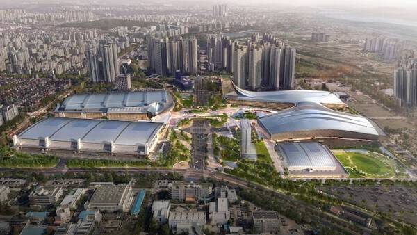 제3전시장 완공 후 킨텍스 전체 전경 조감도. 킨텍스 제공