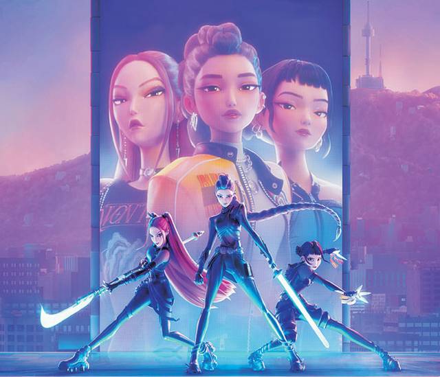 K-팝 걸그룹을 소재 삼은 넷플릭스 ‘케이팝 데몬 헌터스’는 대표적 K-푸드인 컵라면이나 과자를 곳곳에 배치하고, 한국의 민화 속 동물을 캐릭터화하는 등 한국적 색채를 담았다.