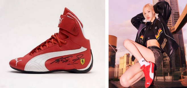 푸마와 미하엘 슈마허가 함께 개발한 퓨처캣(왼쪽), 2024년 출시된 스피드캣 OG