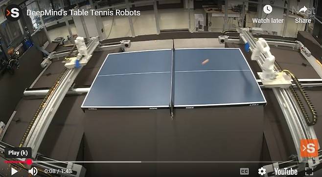 구글 '탁구 로봇' [구글 영상 캡처]