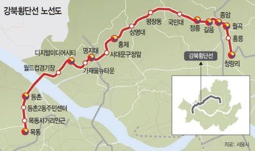 강북횡단선 노선도 [서울 강서구 제공. 재판매 및 DB 금지]