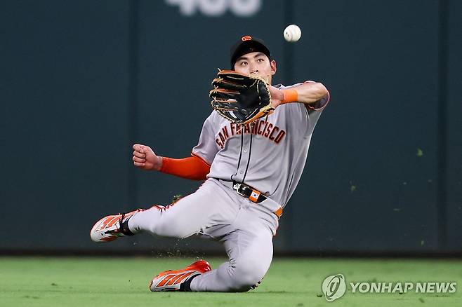 이정후의 슬라이딩 캐치 [Imagn Images=연합뉴스]