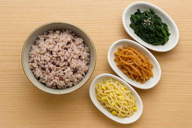 잡곡밥과 나물반찬