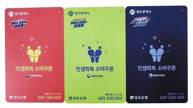 광주광역시가 지급한 민생 회복 소비 쿠폰. /뉴스1