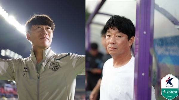 김은중 수원FC 감독(왼쪽), 김병수 대구FC 감독. 한국프로축구연맹 제공