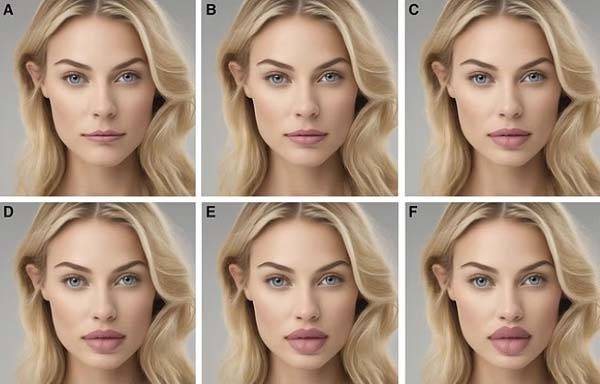 ​윗입술과 아랫입술 두께의 비율은 0.618대 1~1대 1 사이(이미지 C)가 가장 매력적으로 평가받았다. ​/사진=성형 재건외과 글로벌 오픈