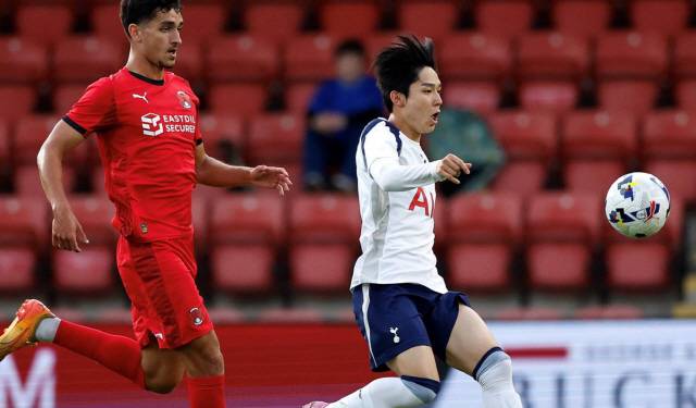 ▲ 토트넘 유니폼을 입고 U-21팀 경기에 출전한 양민혁. 토트넘 홈페이지 캡처