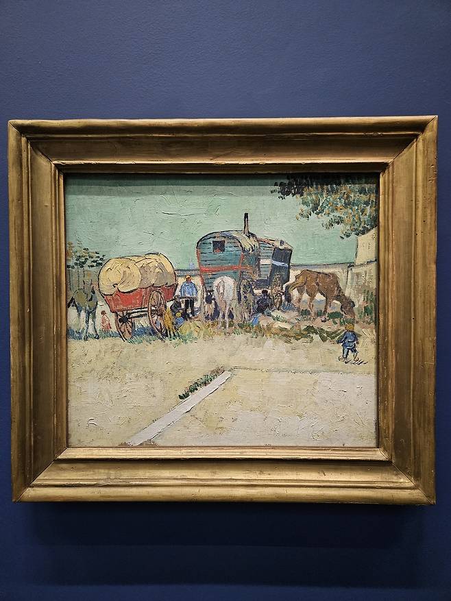 View of “Caravans, Gypsy Camp near Arles" by Vincent Van Gogh at the Orsay Museum in Paris on July 3 (Park Yuna/The Korea Herald)
