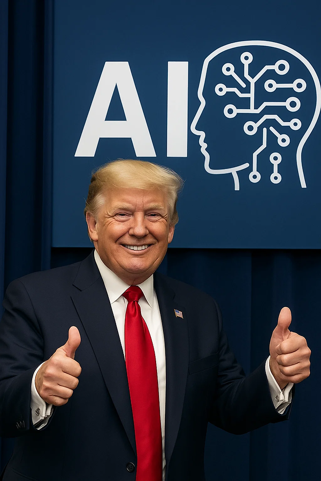 “AI는 우리의 아기(Baby)”... 트럼프, AI 빅테크 전폭 지지 [그림=챗GPT]
