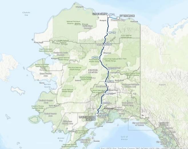 알래스카 LNG 프로젝트 파이프 라인. /사진제공=알래스카 가스라인 개발회사(AGDC)