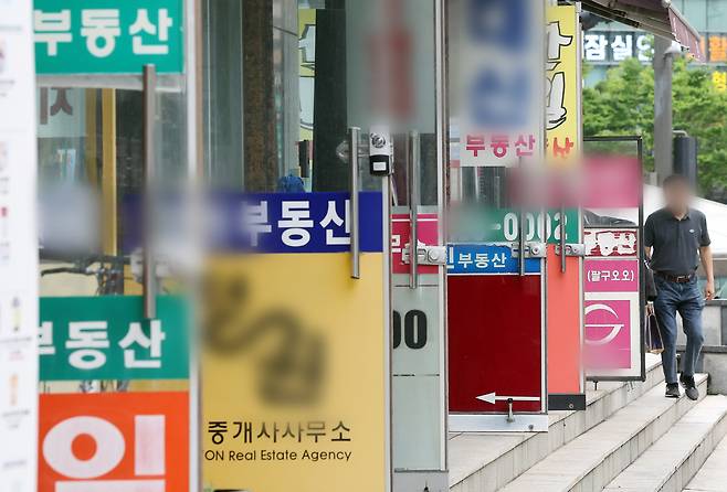 서울 시내 한 상가에 부동산 중개업소들이 밀집해 있다. 최근 부동산 거래 침체가 이어지며 개업보다 폐업하는 공인중개사가 많아지는 추세다. 뉴스1