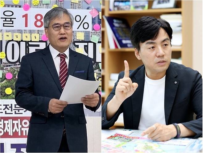 ▲ (왼쪽부터)김진용 전 인천경제자유구역청장, 이강구 인천시의원. /사진=인천일보DB, 인천시의회 제공