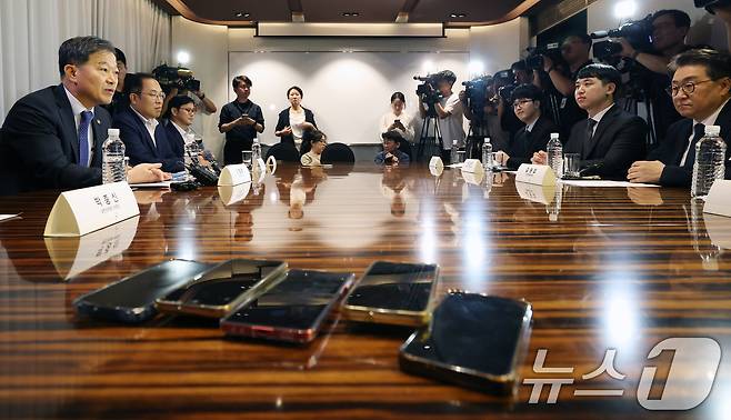 25일 오전 서울 중구 더플라자호텔에서 열린 수련협의체 제1차 회의에서 이형훈 보건복지부 2차관이 모두발언을 하고 있다. 2025.7.25/뉴스1 ⓒ News1 오대일 기자