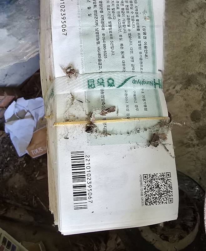 경북 영양군의 가정집 아궁이에서 무더기로 발견된 지역화폐. /독자 제공