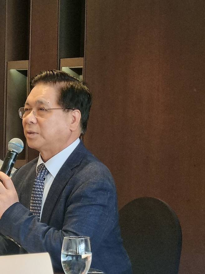 이영훈 여의도순복음교회 담임목사가 25일 서울 더플라자호텔에서 열린 한국기독교역사문화관 개관 간담회에서 발언하고 있다. 임석규 기자