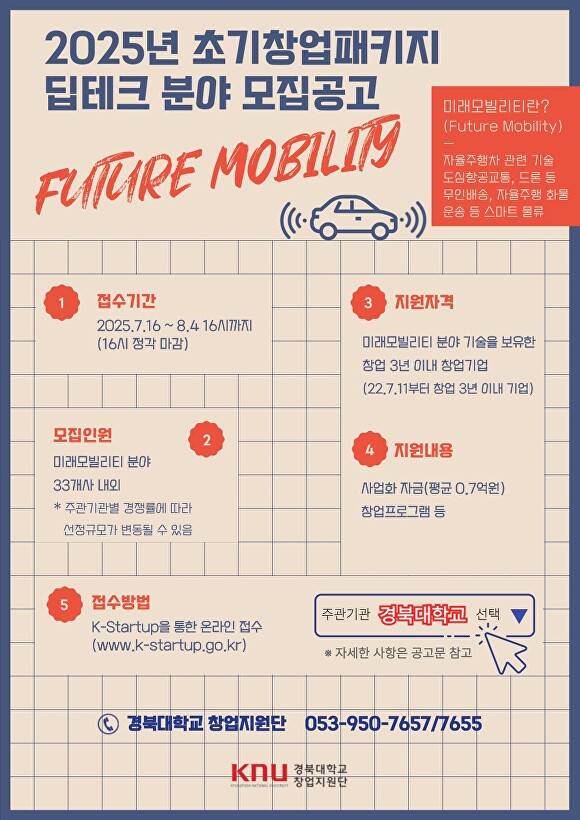‘2025년 초기창업패키지 지원사업’ 포스터  [사진=경북대학교]