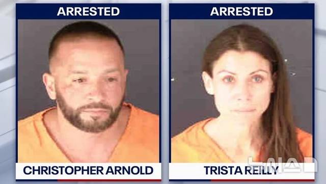 크리스토퍼 아놀드와 트리스타 라일리의 머그샷. 뉴시스(새러소타 카운티 교도소)