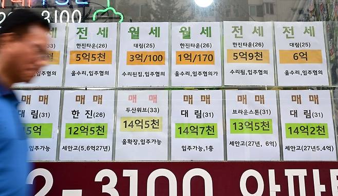 만성적으로 이어지는 건설업 침체와 수도권 집값 상승 문제를 해결하기 위해서는 공급 대책이 절실하다는 주장이 나온다. 사진은 서울 성동구의 한 부동산에 아파트 매물 광고가 게시돼 있는 모습 [헤럴드DB]