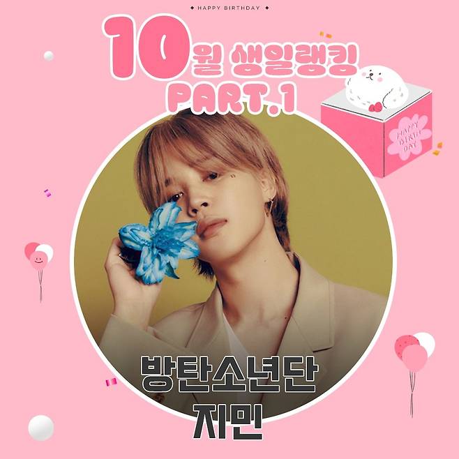 '해피 짐토버' 방탄소년단 지민, '10월 생일 랭킹' 팬투표 1위