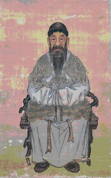 '단군화상', 지운영 작 (1852~1935) 1920년대, 비단에 색, 34X53cm, 정림사지박물관