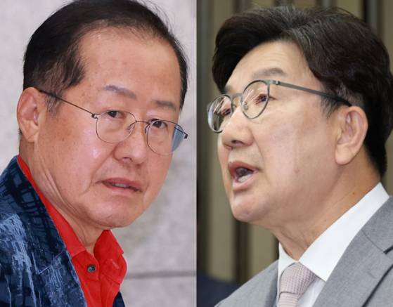 홍준표 전 대구시장(왼쪽), 권성동 국민의힘 의원. 〈사진=연합뉴스〉